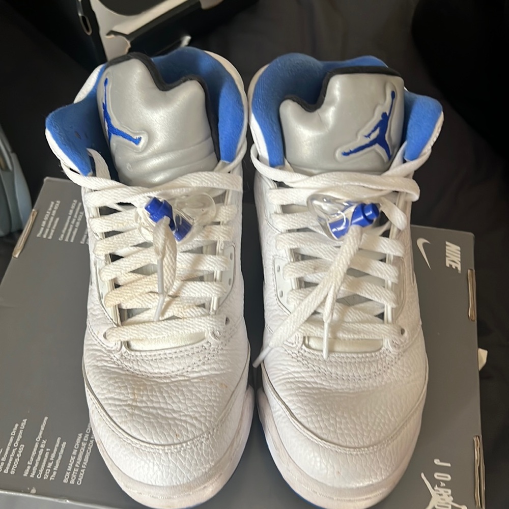 Air Jordan 5 blue white size 6Y